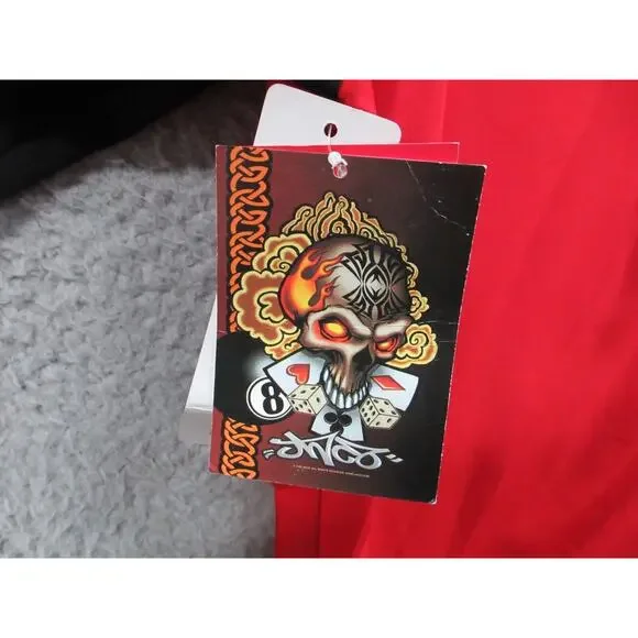 NWT Vintage Y2K JNCO Jeans Men's Large Red Black Button Shirt w/ Dragon Designs